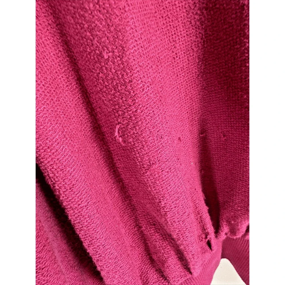 Free People Puff Sleeve Terry cloth‎ Magenta Long Sleeve Top Woman’s Medium